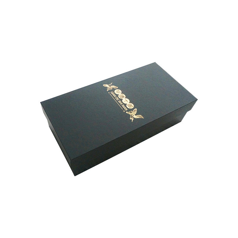 Black Art Paper Paperboard Gift Boxes With Foil Hot Stamping Logo For Gift Packaging